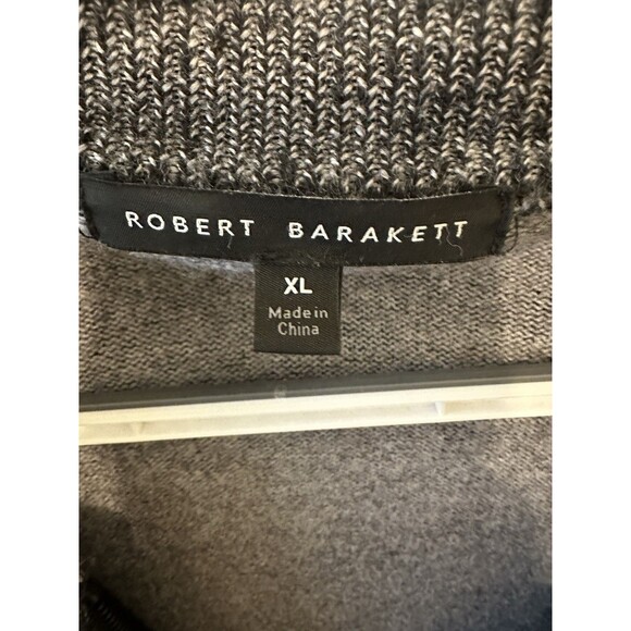 Robert Barakett Merino Wool Zip Sweater Jacket Gray XL Full Zip Bomber - Picture 3 of 9